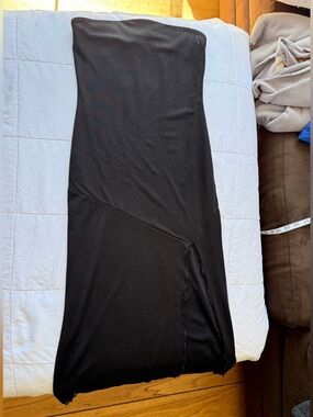 Urban Outfitters Black Maxi Skirt with Diagonal Seam and Slit XS